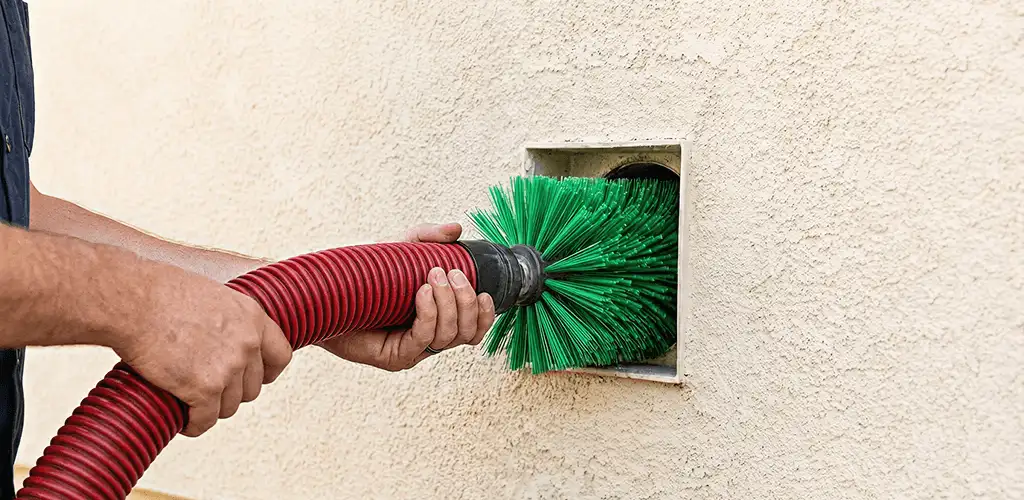 Air duct cleaning brush removing debris from a vent opening in Colorado Springs, CO