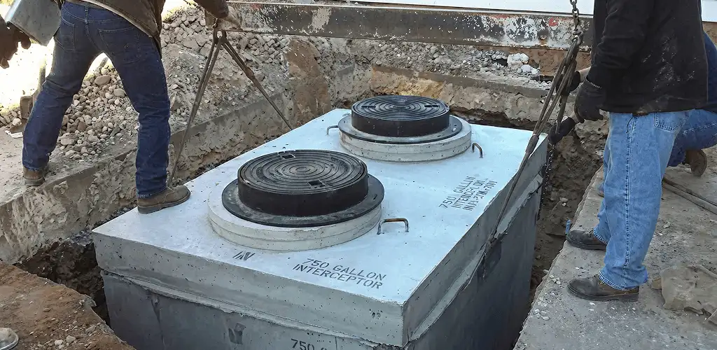 Grease trap installation for a commercial property drainage system in Colorado Springs, CO