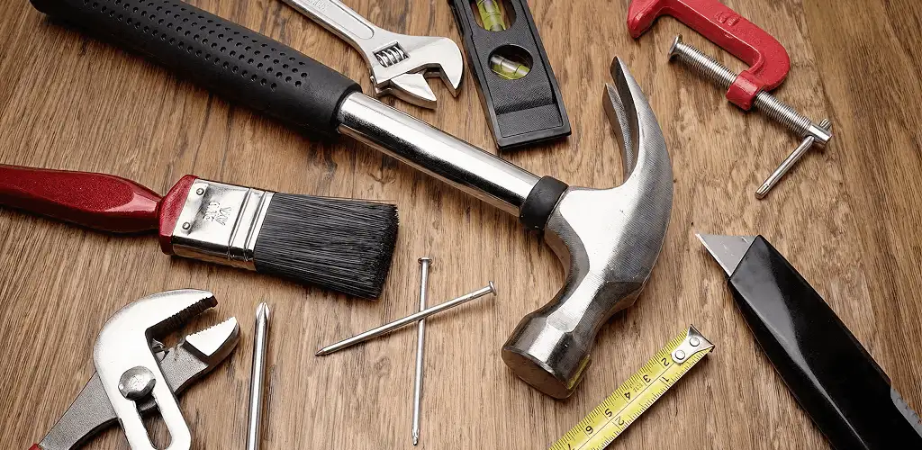 Handyman tools laid out for home repair and maintenance work in Colorado Springs, CO