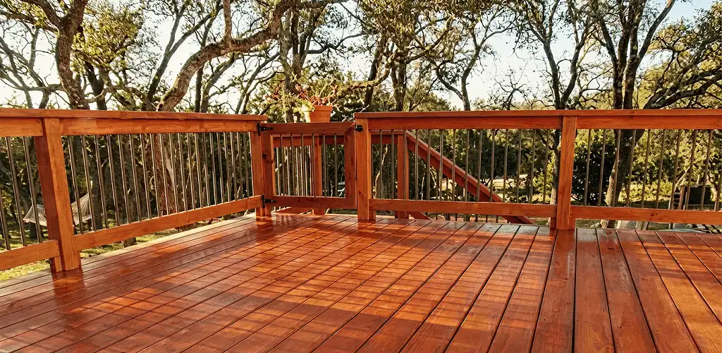 Deck sealing results with a freshly sealed wood deck in Colorado Springs, CO